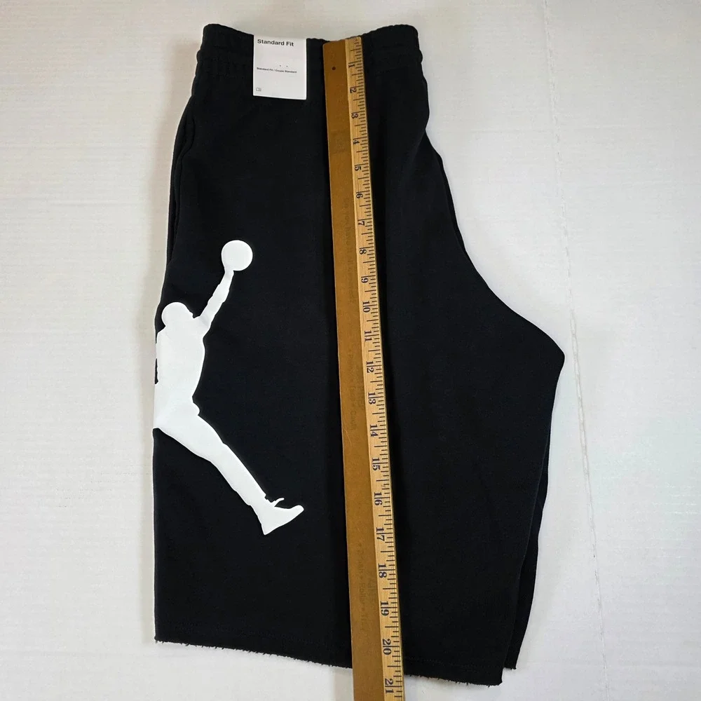 ⁠Nike Air Jordan Jumpman Logo Men's Fleece Shorts Black White AQ3115-010 Size M⁠